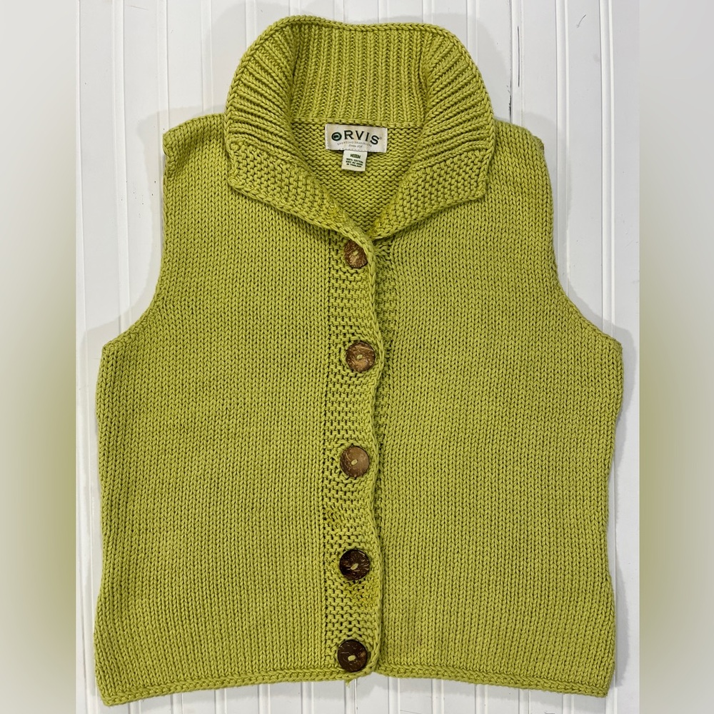 Orvis chunky knit sweater vest grandma core size Medium